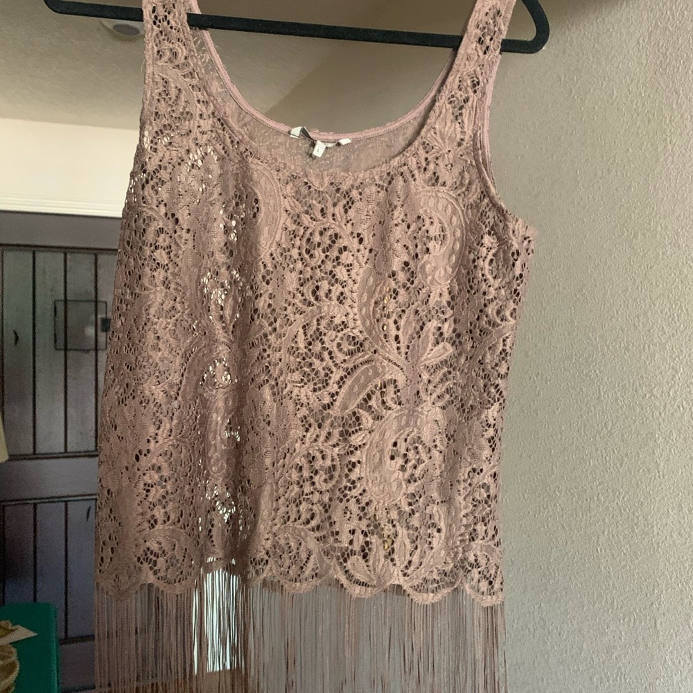 BKE Buckle brand fun fringe top